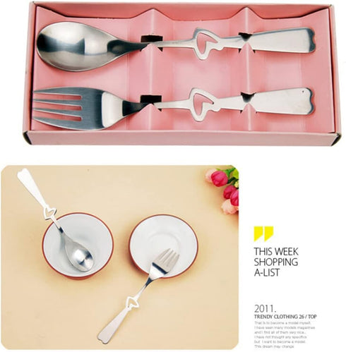 OSALADI Stainless Steel Flatware Set Hollow Heart Spoon Fork Silverware Dinner Utensils Tableware Portable Travel Camping Cutlery Random Style...