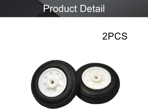Fielect 1 inch RC Model Airplane Super Light Sponge Tire Tail Wheel Tire and Wheel Sets for RC Car Airplane PU Sponge Tire with Plastic Hub 2 Pcs...