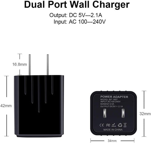 Fast Charger Type C Charging Block USB Wall Plug Android Phone Fast Car Charger Adapter C Type Charging Cable 3FT 6FT for Samsung Galaxy S24 S23 S...