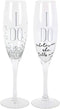 Enesco Our Name is Mud I Do Glittered Wine Glasses Wedding Champagne Flute, 2 Piece Set, Clear...