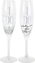 Enesco Our Name is Mud I Do Glittered Wine Glasses Wedding Champagne Flute, 2 Piece Set, Clear...