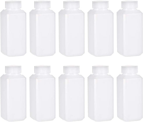 uxcell Plastic Lab Chemical Reagent Bottle, 120ml/ 4oz Wide Mouth Sample Sealing Liquid/Solid Storage Bottles, White 10pcs...