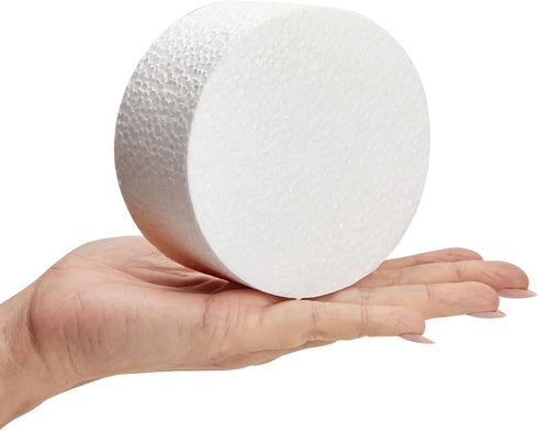 9 Pack Floral Foam Circles for Crafts, Polystyrene Cylinders for Floral Arrangements, DIY Projects (4 x 2 in)...