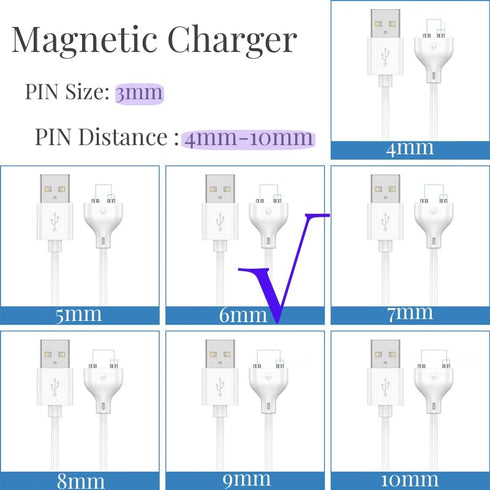 Magnetic USB DC Charger Cable Replacement Charging Cord, 31.4Inch Long- 6mm/0.24'', for Adult Toys/Vibrators/Facial Cleanser/Electric Toothbrush/F...