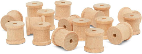 Wooden Spools 1/2 x 1/2 inch Pack of 100 Unfinished Mini Birch Wood Spools, Splinter-Free, for Crafts and Wood Jewelry by Woodpeckers...