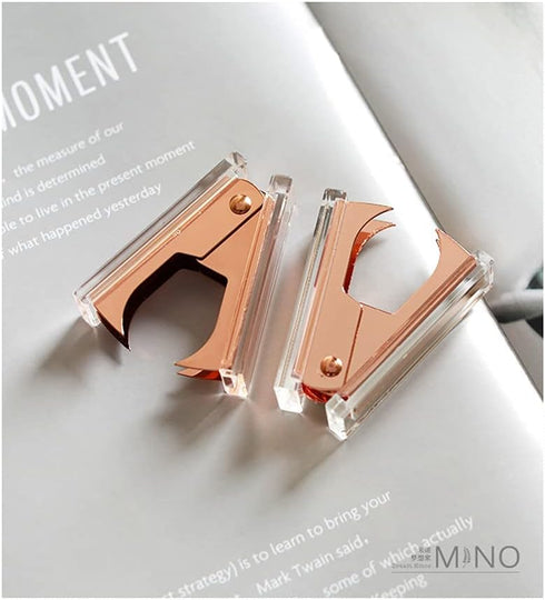Owfeel Desk Accessory Kits Rose Gold 4pcs Acrylic Stapler & Tape Dispenser Set, Tape & Stapler Desk Set Rose Gold As The Halloween Chirismas Thank...