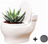 Ceramic White Toilet Plant Pot/Bonsai Pot/Flower Pot/Succulent Planter 4.6" Ideal Gifts for Women, Mom or Birthdays...