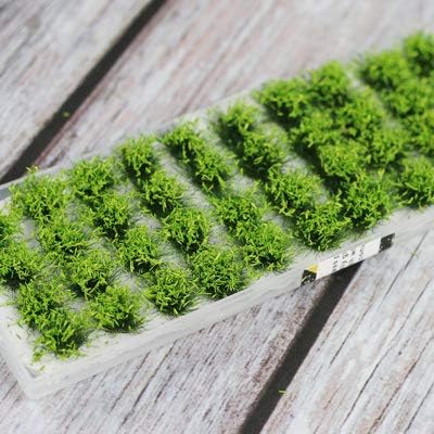 80 Pcs Green Bushy Tufts Lowland Shrubs Tuft Static Grass Vegetation Groups Railway Artificial Grass War Gaming Terrain Decoration Railroad Scener...