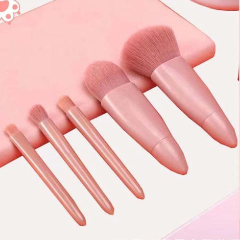Easy-taken Travel Makeup Brush Set, COSHINE 5pcs Mini Complete Function Cosmetic Brushes Kit (5pcs with mirror)...