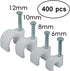 Round Cable Wire Clips, RG6/RG59/CAT5/CAT6/RJ45 Electrical Ethernet Dish TV Speaker Wire Cord Tie Holder, Single Coaxial Nail Clamps (6mm + 8mm + ...