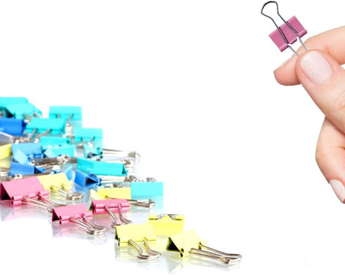 Mini Binder Clips, 120 Pack, 5/8 Inch, Standard 15mm, Color, Mini Binder Paper Clips, Fold Clamp, Capacity 0.23 Inch, Paper Clips, Office Supplies...