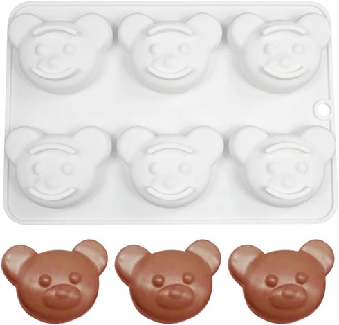 6 Cavity Bear Silicone Chocolate Mold DIY Cake Accessories Molds Kitchen Ice Cubes Biscuit Pastry Manual Baking Mould...