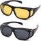 2PCS Unisex Prescription Glasses Optic HD Night Day Driving Wrap Around Anti Glare Sunglasses...