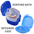 Denture Bath Case Cup with Denture Cleaner Brush & Retainer Holder Box, Complete Clean Care for Dentures, Clear Braces, Mouth Guard, Night Guard &...