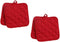 Pack of Four (4) Red Home Store Cotton Pot Holders (2 Sets of 2) (2, Red) Reluen...