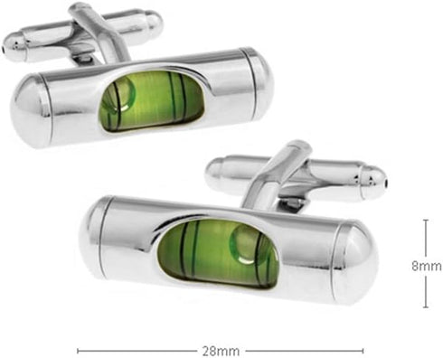 3D Spirit Level Cufflinks Tools Cuff Links Engineer (Green)...