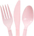 Baby Blue & Light Pink Heavy Duty Plastic Cutlery Sets - 16 Spoons, 16 Forks, 16 Knives - 2 packs of 48 each 96 pcs total - One Blue & One Pink...