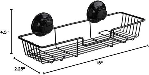 SANNO Suction Cups Shower Caddy, Bathroom Storage Combo Organizer,Rustproof Wire Basket for Kitchen Bathroom Accessories - Stainless Steel,Black...