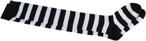 ® Women Girl Stretch Over Knee Striped Cotton Thigh High Socks...