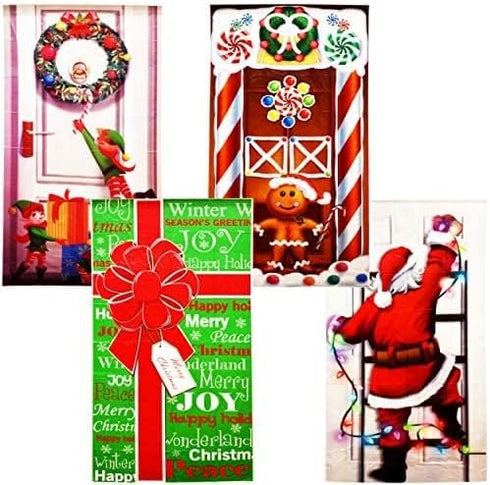 4 Pack Christmas Bathroom and Front Door Holiday Decorations and Covers...