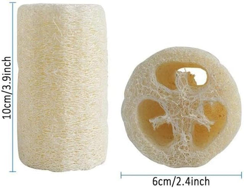 4 Count 4" Loofah Exfoliating Body Scrubber, Natural Real Egyptian Shower Loofah Sponge Body Scrubber for Women and Men, for Body and Face That Wi...