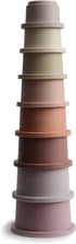 mushie Stacking Cups Toy 8pcs | Made in Denmark (Petal)...