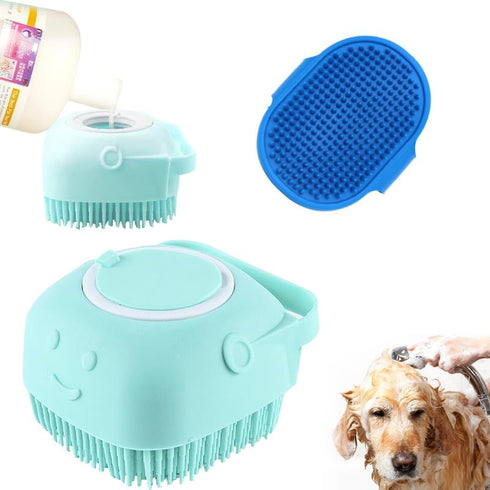 2 pcs Dog Bath Brush, Dog Bath massage, Dog shampoo Brush, Dog Bath Grooming Shedding Brush, Puppy Massage Brush with adjustable strap for long sh...