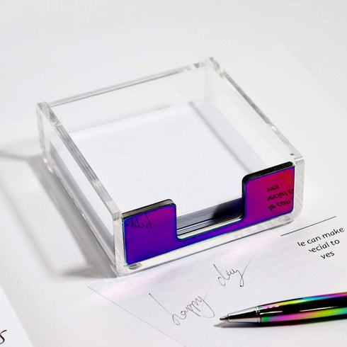 Acrylic Sticky Note Pad Holder Memo Holder for Desk 100Pcs 1.1" 28 mm Colorful Paper Clips in Magnetic Dispenser Desk Organizer Stationery Set Sch...