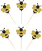 24 Pack Glitter Bumble Bee Cupcake Toppers for Gender Reveal Party Decorations and Baby Shower Party Decorations...