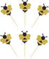 24 Pack Glitter Bumble Bee Cupcake Toppers for Gender Reveal Party Decorations and Baby Shower Party Decorations...