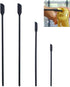 Mini Silicone Spatula Set- Small Rubber Spatula for Makeup- Thin Jar Scraper for Kitchen(4 PACK) (Black)...
