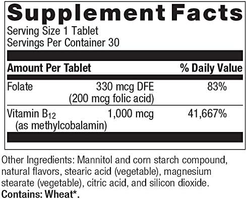 Bariatric Advantage B-12 Speedy Melts, Vitamin B12 1000 mcg Supplement, Fast Melting with 200 mcg of Folic Acid for Nutritional Support - Black Ch...