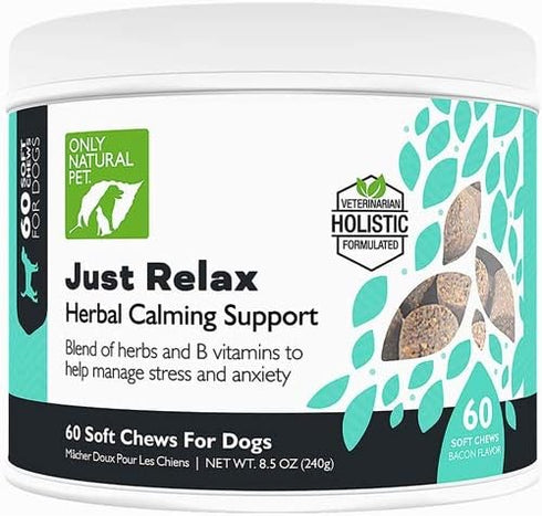 Only Natural Pet - Just Relax Herbal Calming Soft Chews for Dogs | Natural Anxiety Relief Treats, Premium Dog Relaxation Aid, Stress and Anxiety R...