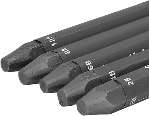HEEPDD 5Pcs Graphite Sticks, 2B 4B 6B 8B 12B Hex Rod Graphite Stick Set Water Soluble Crayon Sticks for Sketch Shading Pencils...
