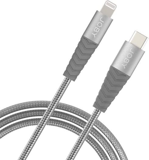 JOBY USB-C Lightning Cable, 2m Length, Space Gray, Compatible with iPhone, iPad and iPod, MFi Certified...