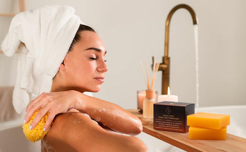 Organic Honey Turmeric Kojic Acid Soap. Dark Spot Remover Soap Bars with Vit C, Retinol, Collagen, Turmeric - Complex Infused with Hyaluronic Acid...