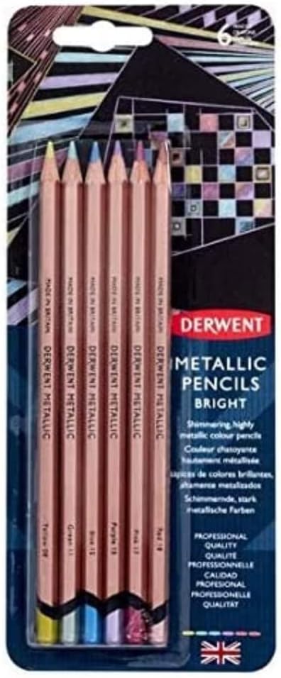 Derwent Metallic Colored Pencils, 6-Piece Set(2305601)...