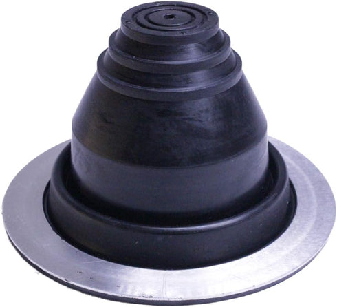 #1 Black EPDM Flexible Roof Jack Pipe Boot Metal Roofing Pipe Flashing (Pipe OD 1/4" to 2") - 100% Made In The USA...