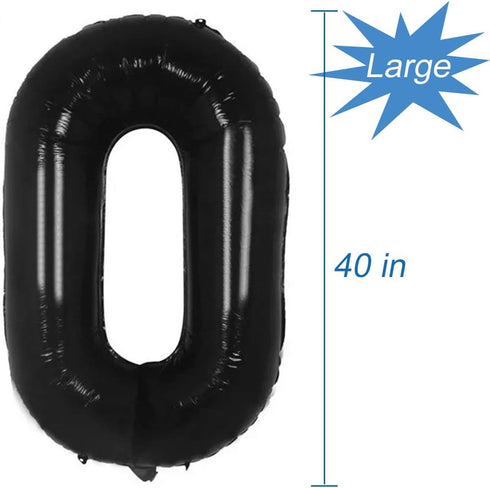 Tellpet Black Number 10 Balloons, 10th Birthday Party Balloons, 40 Inch...