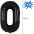 Tellpet Black Number 10 Balloons, 10th Birthday Party Balloons, 40 Inch...