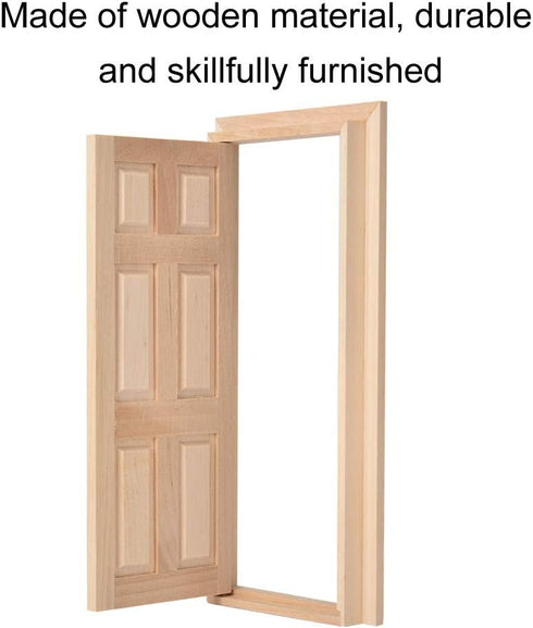 1:12 Doll House Mini Wooden Door, DIY Hollow Wooden Door Set Simple Styling 1: 12 for Dollhouse Living Room for Your Interior Model...