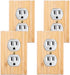 4PC Solid Wood Outlet Covers Raw Wooden Light Switch Plate Decorative Wall Plate Bamboo Quality Light Switch Plate Cover Double Hole Outlet Plate ...