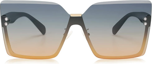 SOJOS Trendy Square Oversized Sunglasses Womens Big Rimless UV400 Ladies Shades SJ1160...