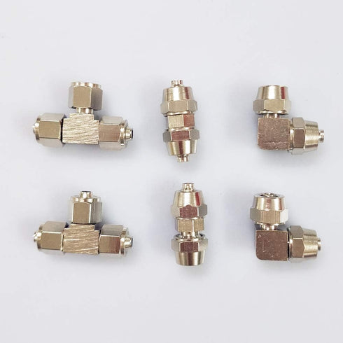 Aquarium CO2 Tubing Fitting Kit (2 PCS Straight + 2 PCS Elbow + 2 PCS Tee)...
