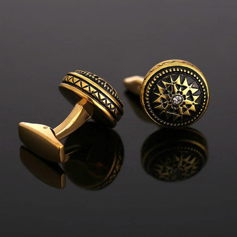 Celtic Knot Cufflinks for Men, Round Cross Cufflinks, Rhinestone Crystal Flower Cuff Links, Viking Celtic Filigree Shirt Tuxedo Cufflinks, Punk Cu...