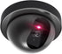 WALI Dummy Fake Security CCTV Dome Camera with Flashing Red LED Light with Security Alert Sticker Decals (SD-1), Black...