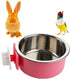2 Pack Pet Food Water Bowl Plastic Basin and Stainless Steel Basin Combo Mountable Food Basin Dish for Rabbit Chinchilla Hamster Bird and Other Pe...