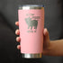 Bevvee Gettin Piggy - Insulated Coffee Tumbler Cup with Sliding Lid - Stainless Steel Insulated Mug - Pig Themed Coffee Gifts - Pink...