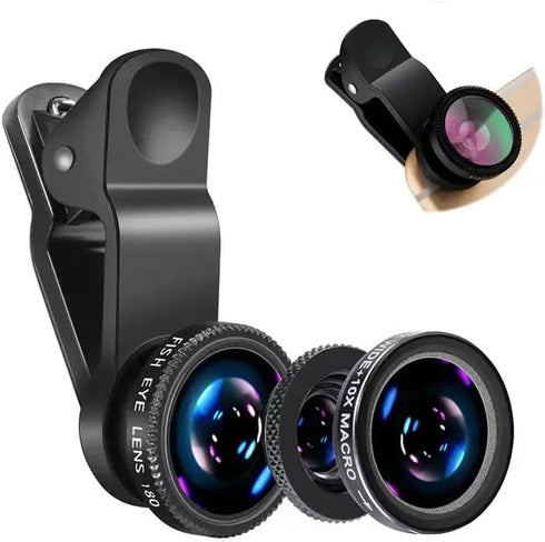 3 Lens Kit for iPhone and Android Camera | Ultra Wide Angle, Fisheye, Macro Lenses | Smartphone Photography & Video Creation | Palo Alto Electroni...