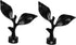 Pair of Decorative Iron Leaf Head Curtain Rod Finials - Matte Black Drapery Rod Ends - Home Bedroom Window Decor - Single Shot Curtain Pole End Ca...